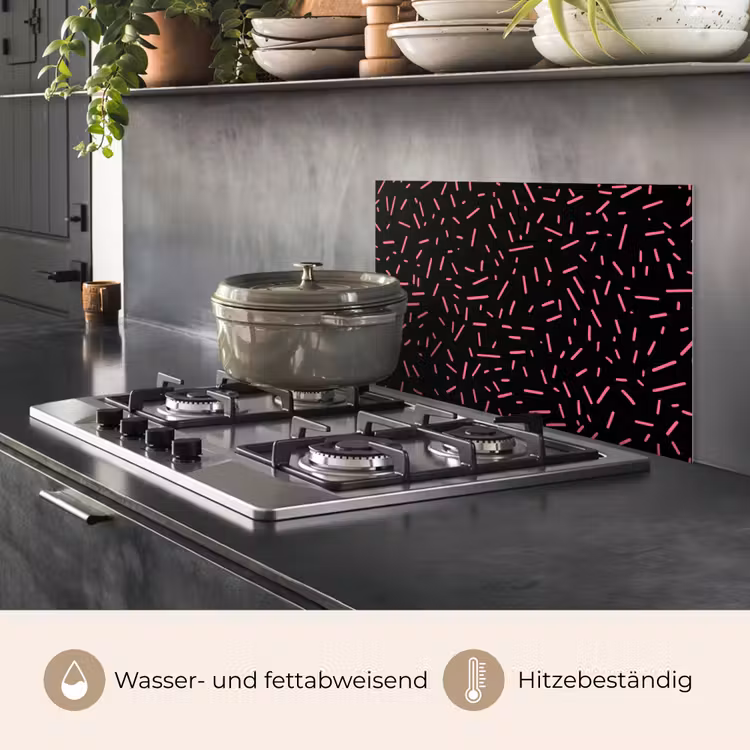 Spritzschutz Küche - Spiele - Streifen - Rosa - Abstrakt — 2