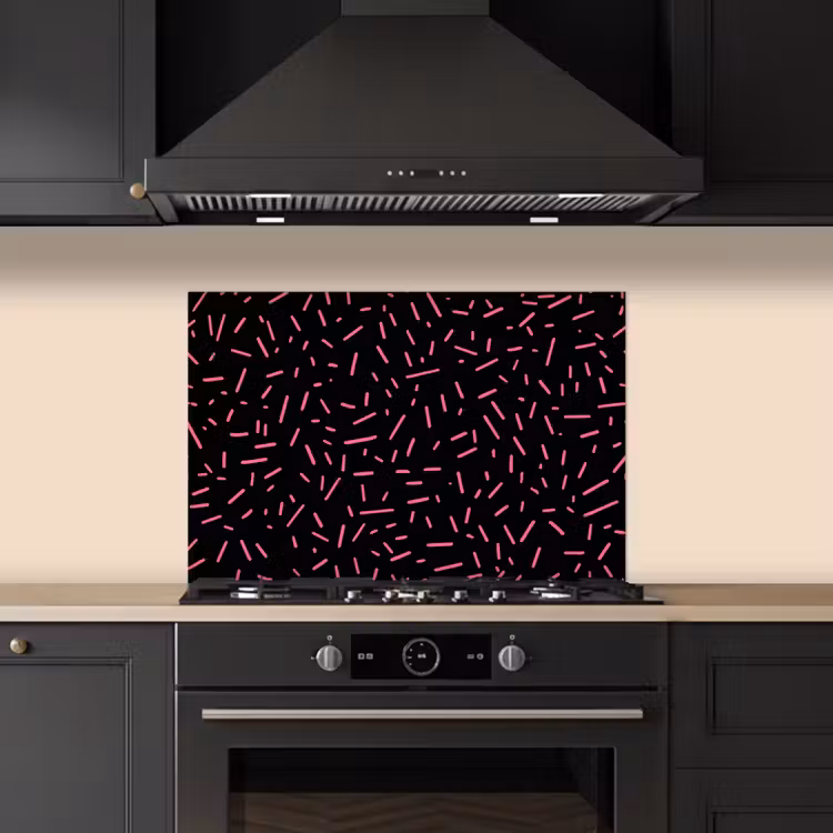 Spritzschutz Küche - Spiele - Streifen - Rosa - Abstrakt — 5