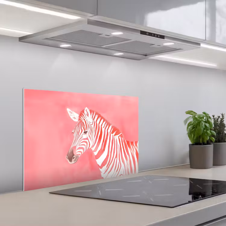 Spritzschutz Küche - Zebra - Rosa - Farbe — 1