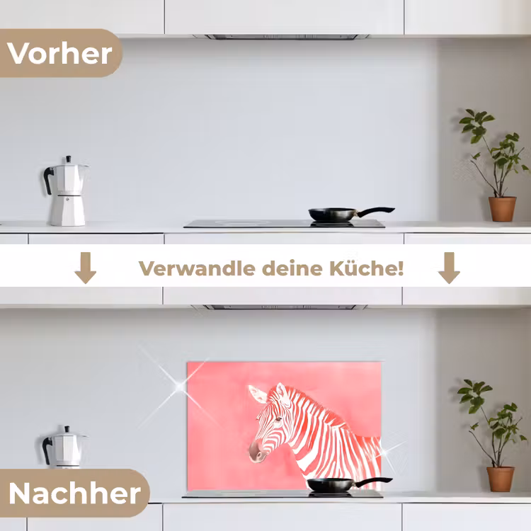 Spritzschutz Küche - Zebra - Rosa - Farbe — 7