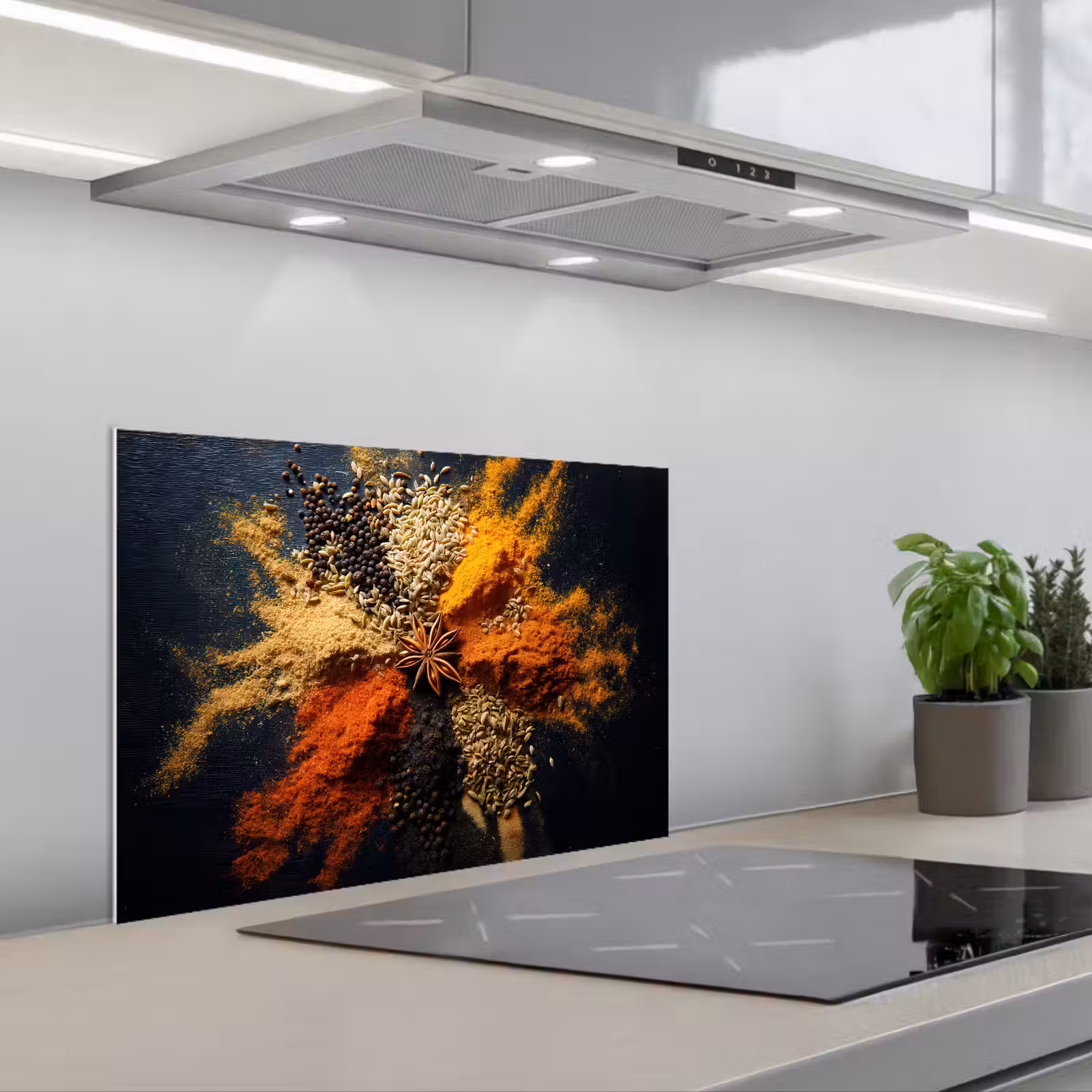 Spritzschutz Küche - Gewürze - Explosion - Orange — 1