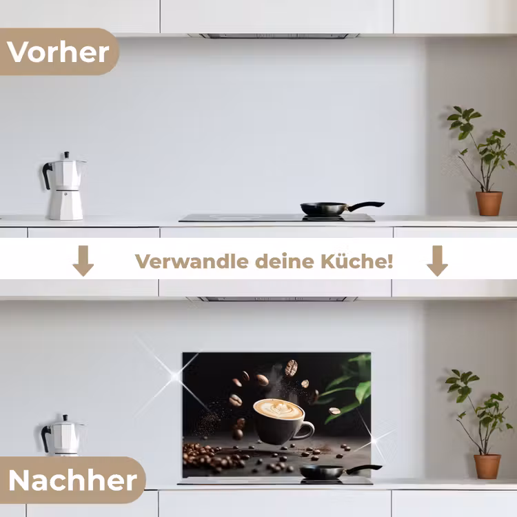 Spritzschutz Küche - Cappuccino - Tasse - Bohnen - Braun — 7