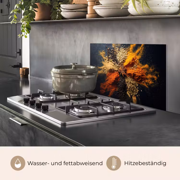 Spritzschutz Küche - Gewürze - Explosion - Orange — 2