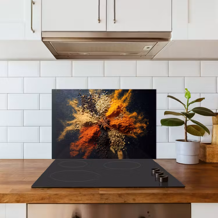 Spritzschutz Küche - Gewürze - Explosion - Orange — 3