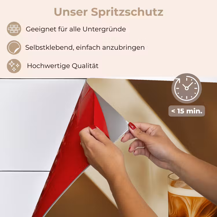 Spritzschutz Küche - Glas - Eiskaffee - Schatten - Braun — 4