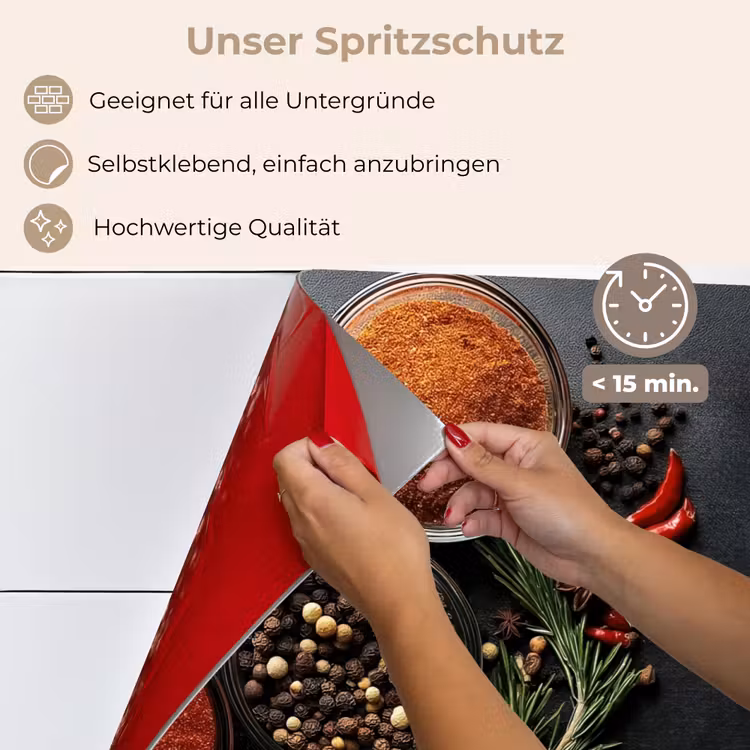 Spritzschutz Küche - Gläser - Tabletts - Blätter - Kräuter — 4