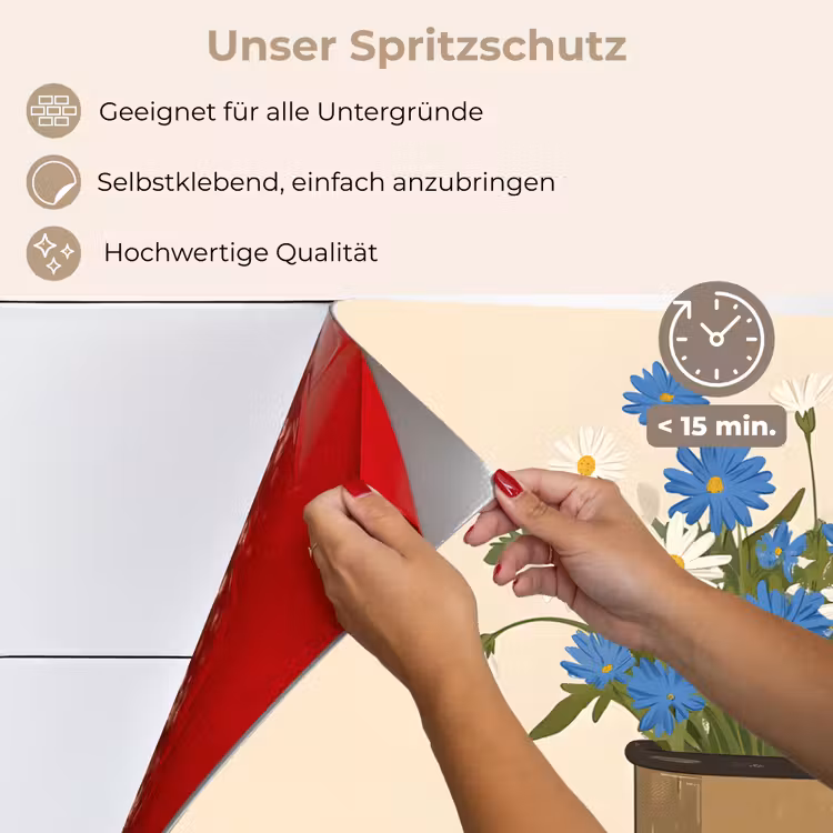 Spritzschutz Küche - Kaffee - Dose - Minimalistisch - Blumen — 4