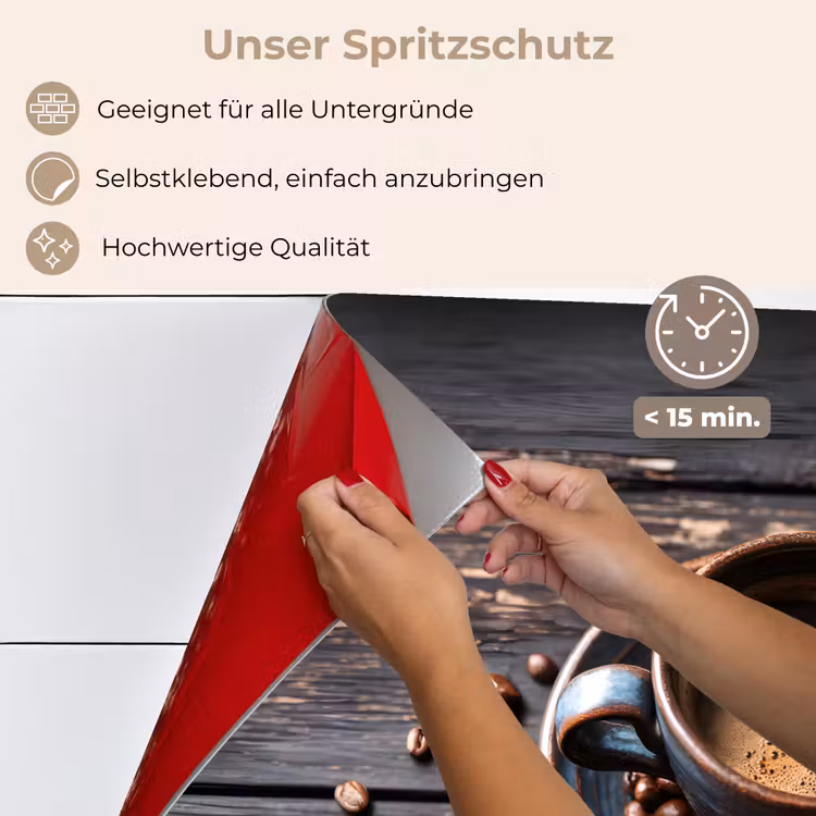 Spritzschutz Küche - Tasse - Kaffee - Holz - Bohnen — 4