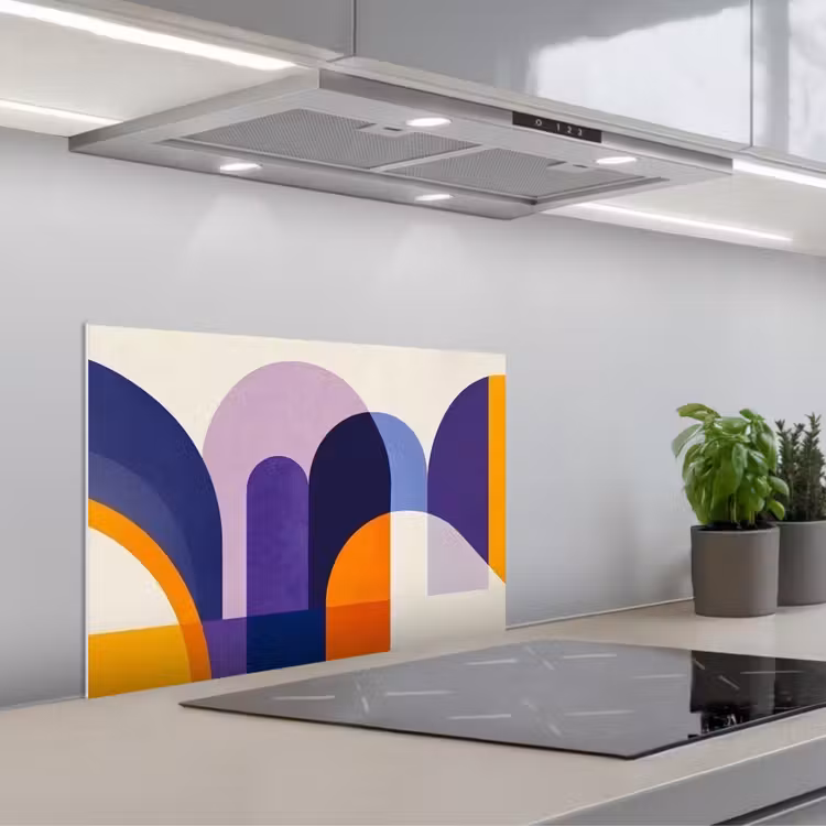 Spritzschutz Küche - Formen - Abstrakt - Grafik - Orange — 1