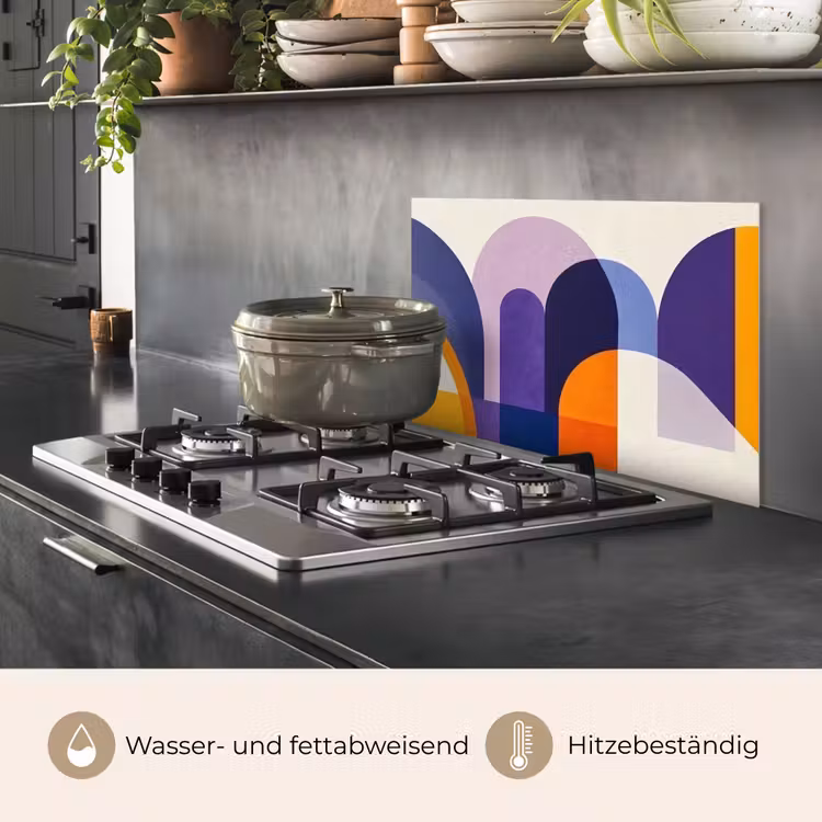 Spritzschutz Küche - Formen - Abstrakt - Grafik - Orange — 2