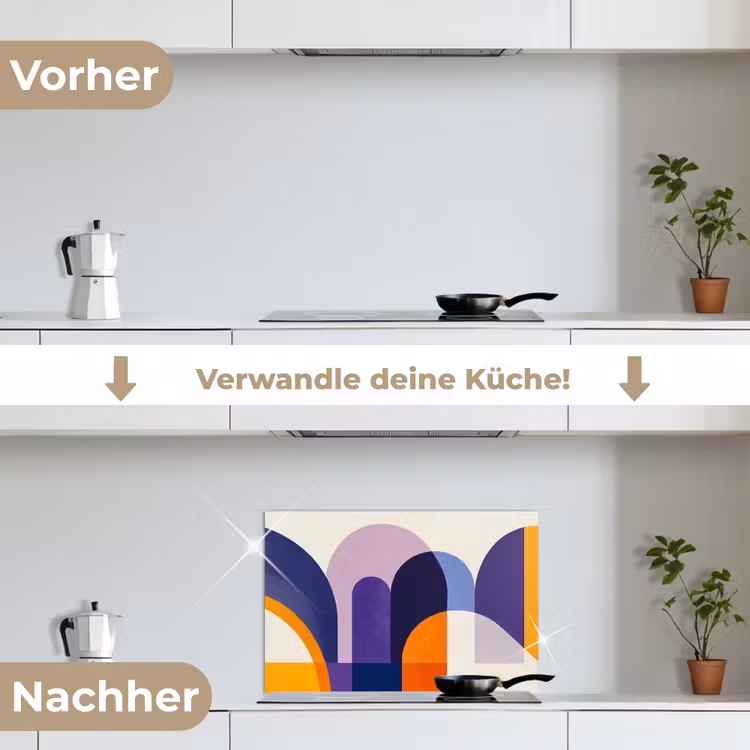 Spritzschutz Küche - Formen - Abstrakt - Grafik - Orange — 7