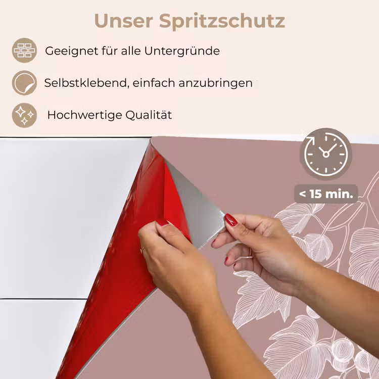 Spritzschutz Küche - Gebinde - Weintrauben - Illustration - Blätter — 4