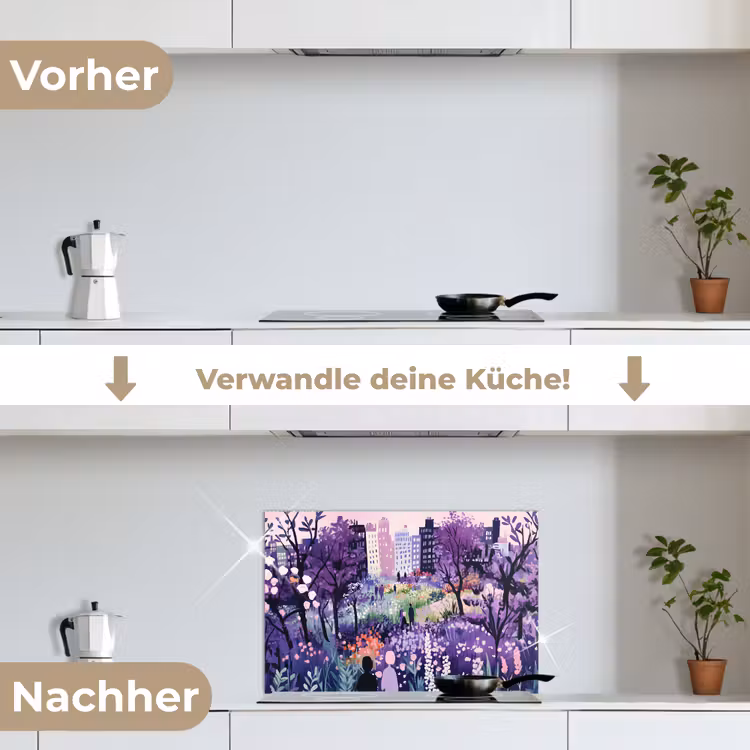 Spritzschutz Küche - Park - Bäume - Blumen - Gebäude — 7