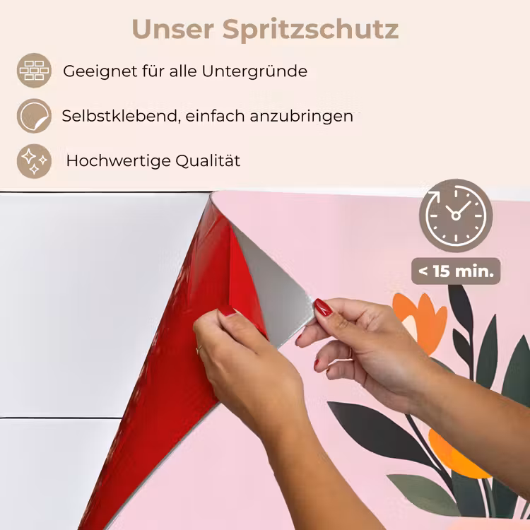 Spritzschutz Küche - Tulpen - Vase - Streifen - Lila — 4