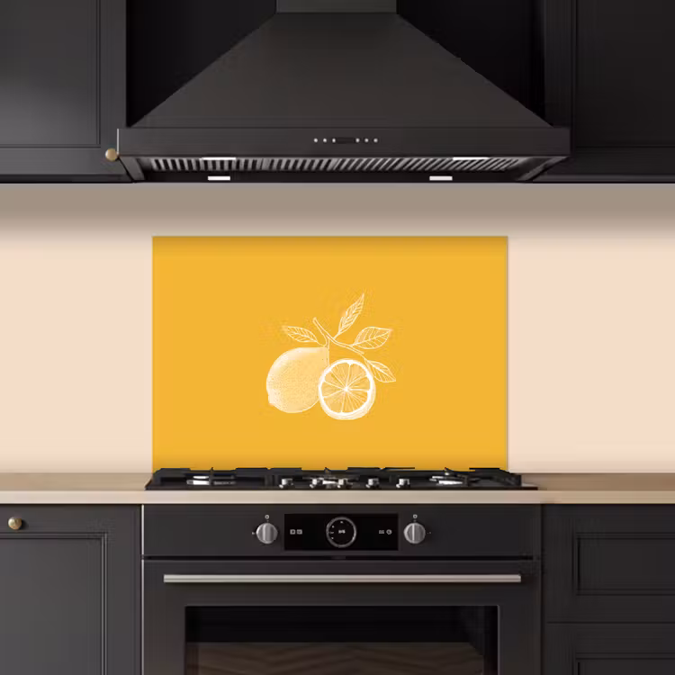 Spritzschutz Küche - Zitronen - Illustration - Minimalistisch - Gelb — 5