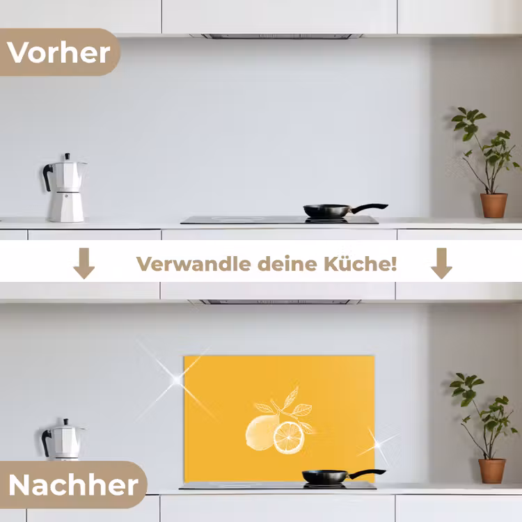 Spritzschutz Küche - Zitronen - Illustration - Minimalistisch - Gelb — 7