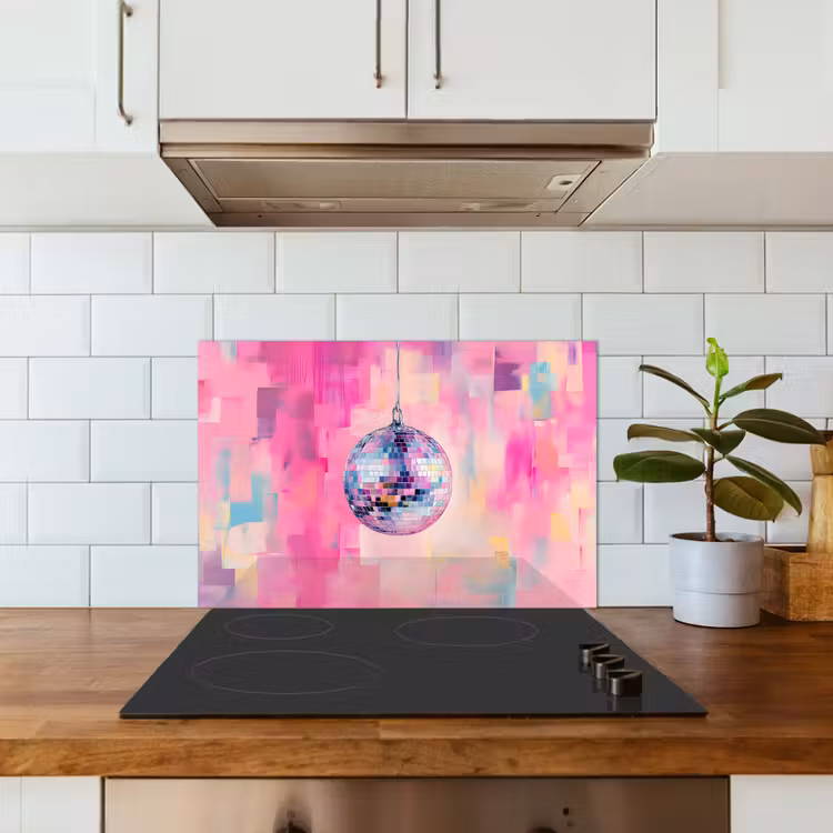 Spritzschutz Küche - Discoball - Rosa - Farbe — 3