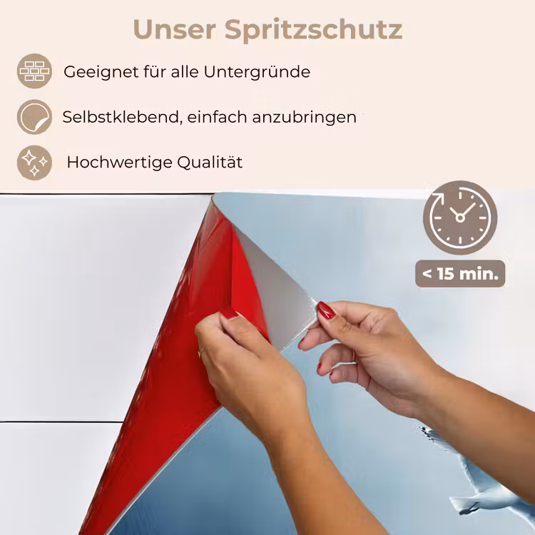 Spritzschutz Küche - Möwe - Weiß - Meer - Neblig — 4
