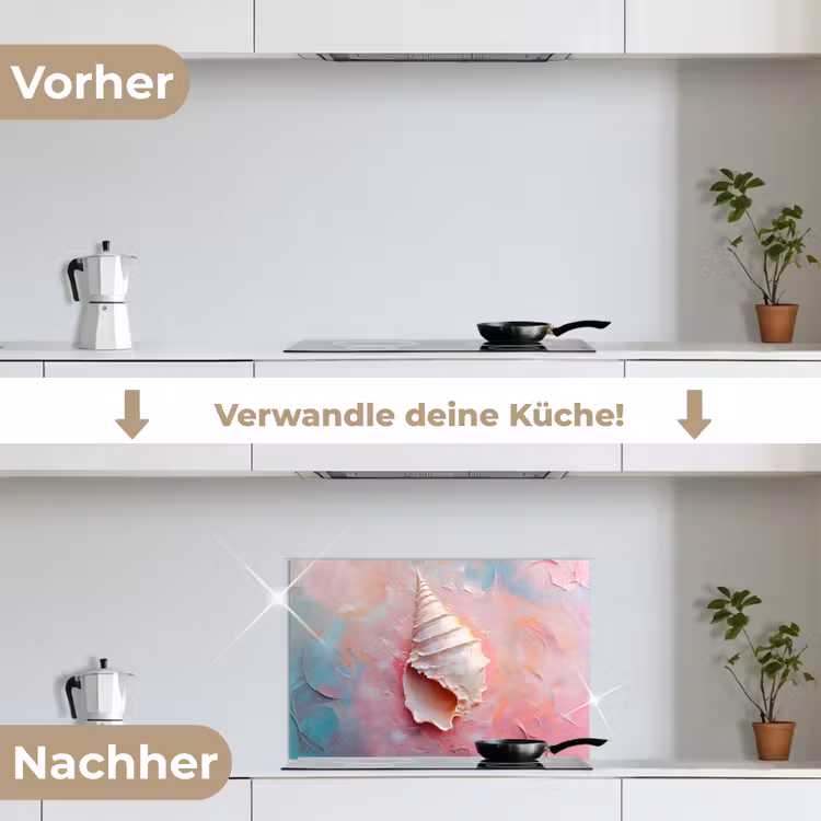 Spritzschutz Küche - Muschel - Pastell - Rosa — 7