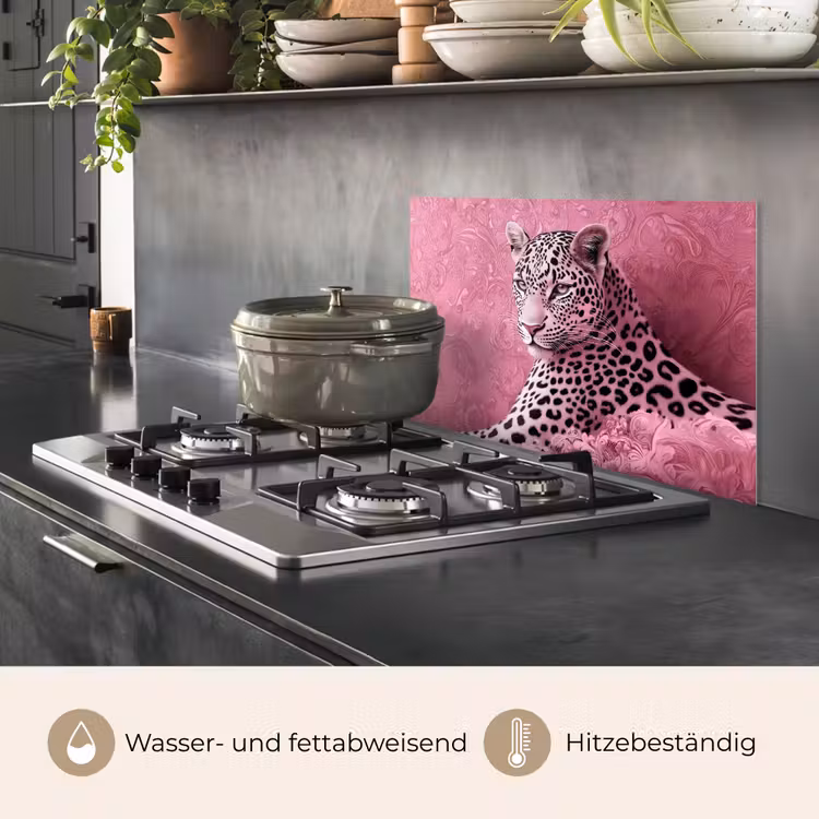 Spritzschutz Küche - Panther - Deluxe - Rosa — 2