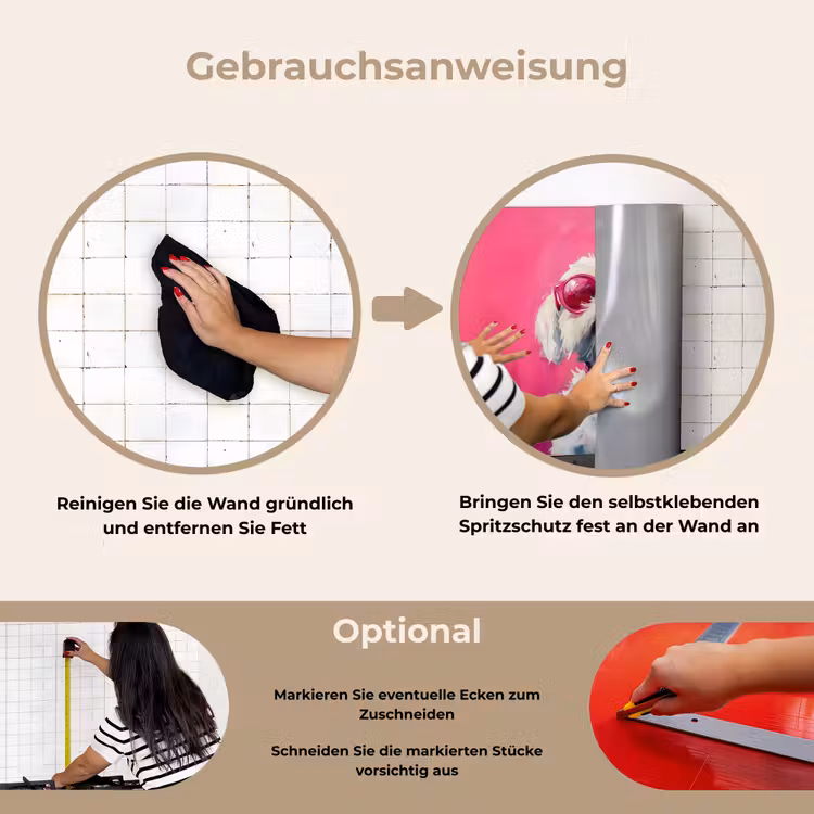 Spritzschutz Küche - Rosa - Hund - Blase — 6
