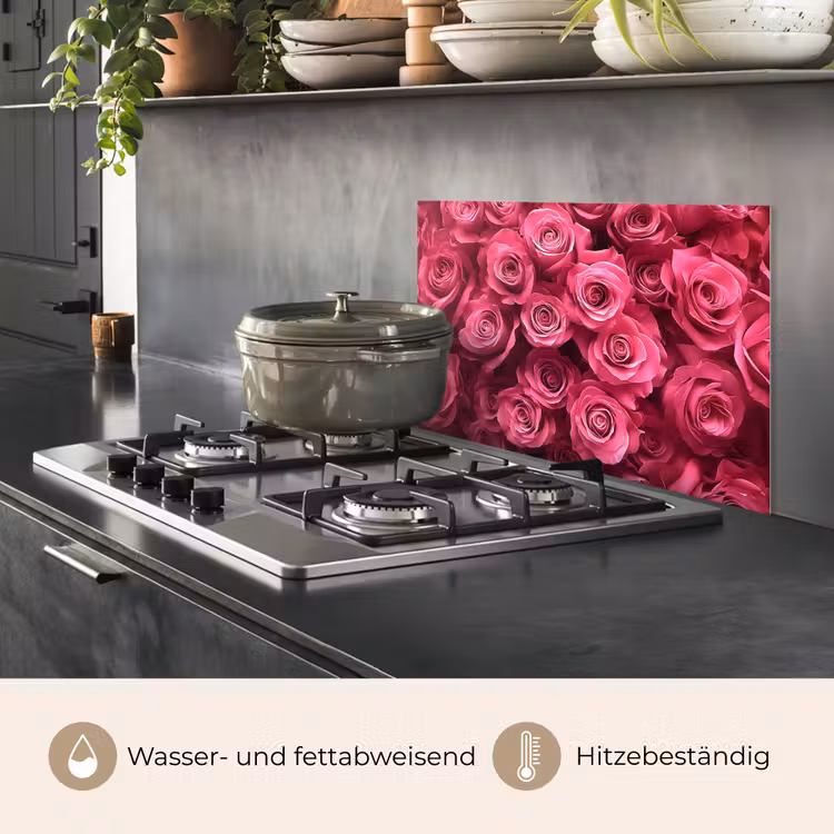 Spritzschutz Küche - Rosen - Rosa - Blume — 2
