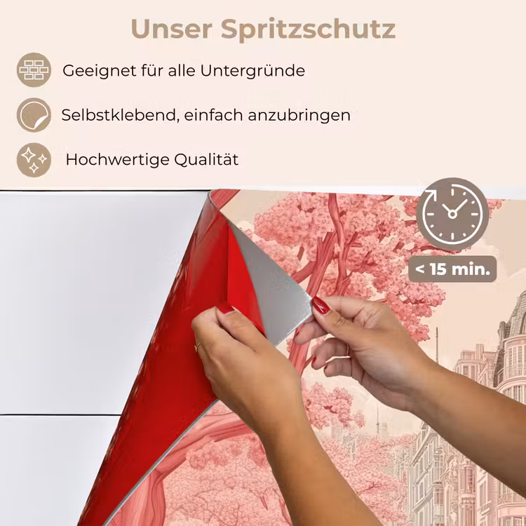 Spritzschutz Küche - Stadt - Auto - Rosa — 4
