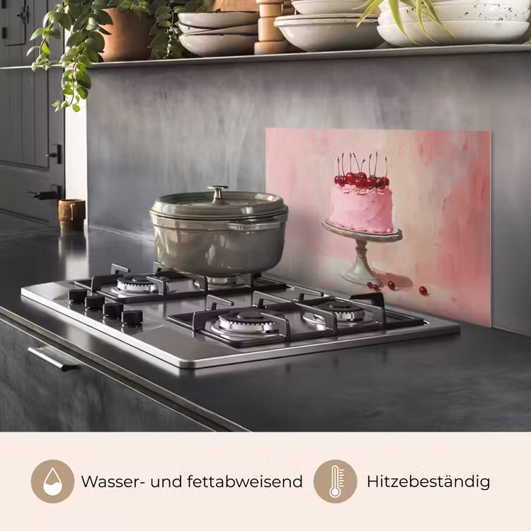 Spritzschutz Küche - Torte - Rosa - Kirsche — 2
