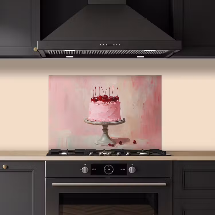 Spritzschutz Küche - Torte - Rosa - Kirsche — 5