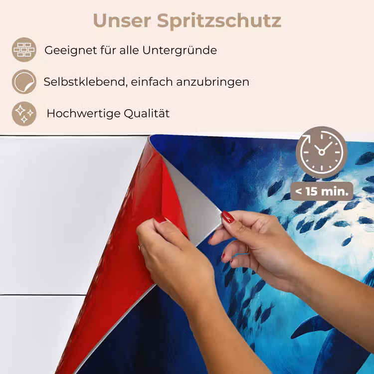 Spritzschutz Küche - Wal - Fisch - Dunkelblau — 4