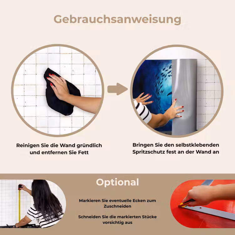 Spritzschutz Küche - Wal - Fisch - Dunkelblau — 6