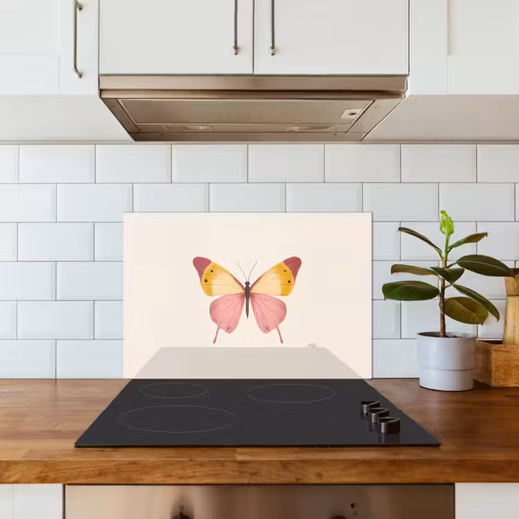 Spritzschutz Küche - Schmetterling - Illustration - Rosa — 3