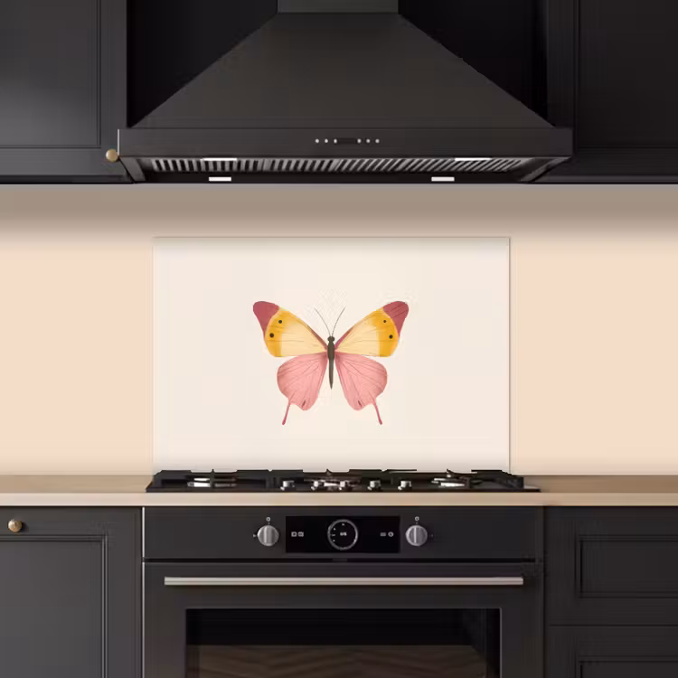 Spritzschutz Küche - Schmetterling - Illustration - Rosa — 5
