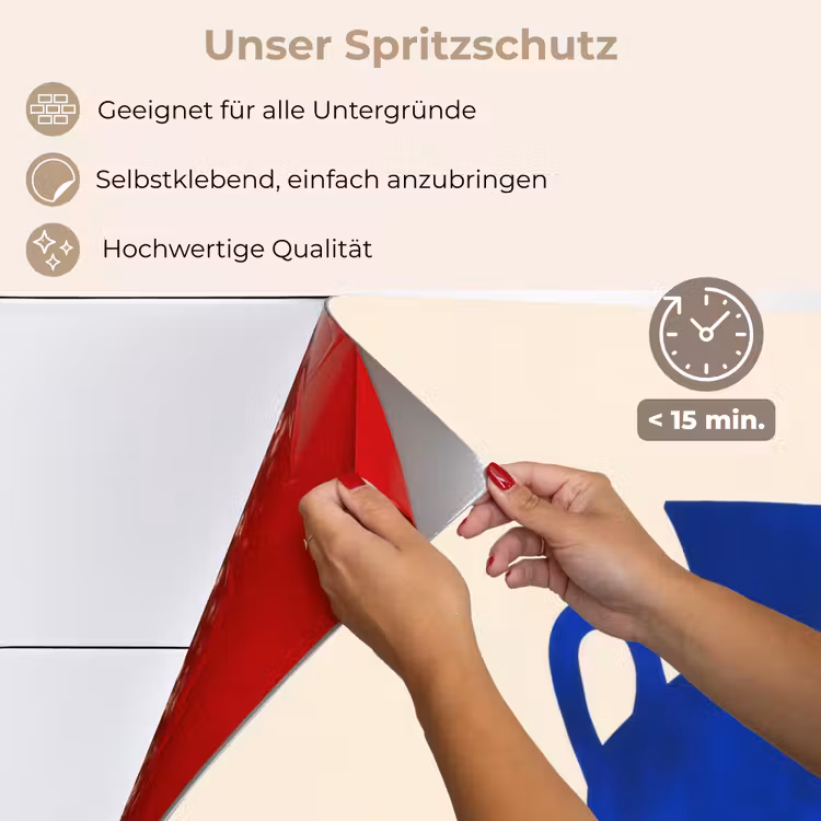 Spritzschutz Küche - Vase - Blau - Blockiert - Modern — 4
