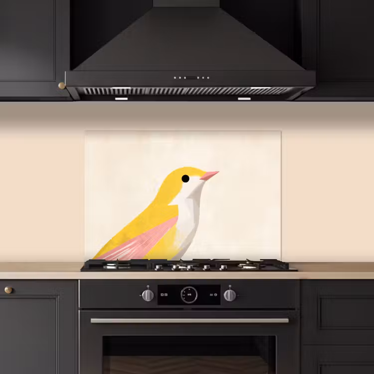 Spritzschutz Küche - Vogel - Minimalistisch - Gelb — 5