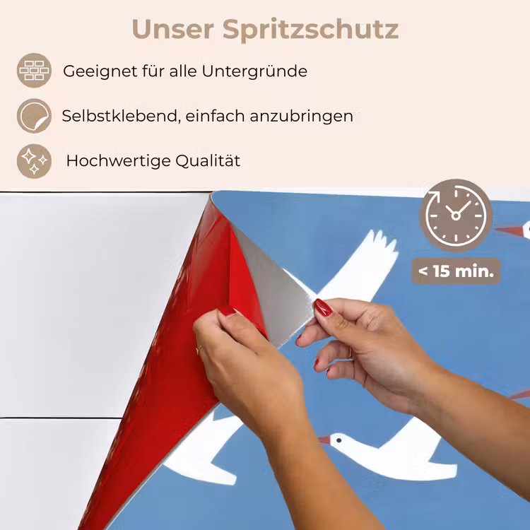 Spritzschutz Küche - Vögel - Weiß - Muster — 4