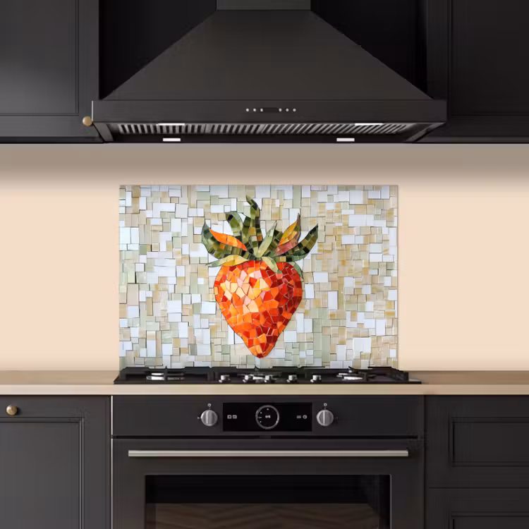 Spritzschutz Küche - Erdbeere - Rot - Mosaik - Obst — 5