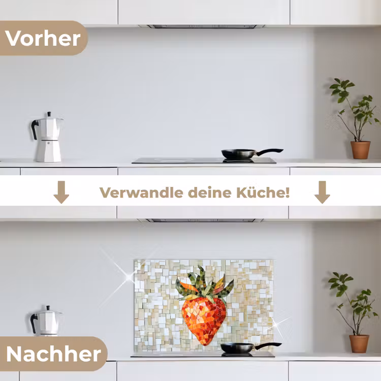 Spritzschutz Küche - Erdbeere - Rot - Mosaik - Obst — 7
