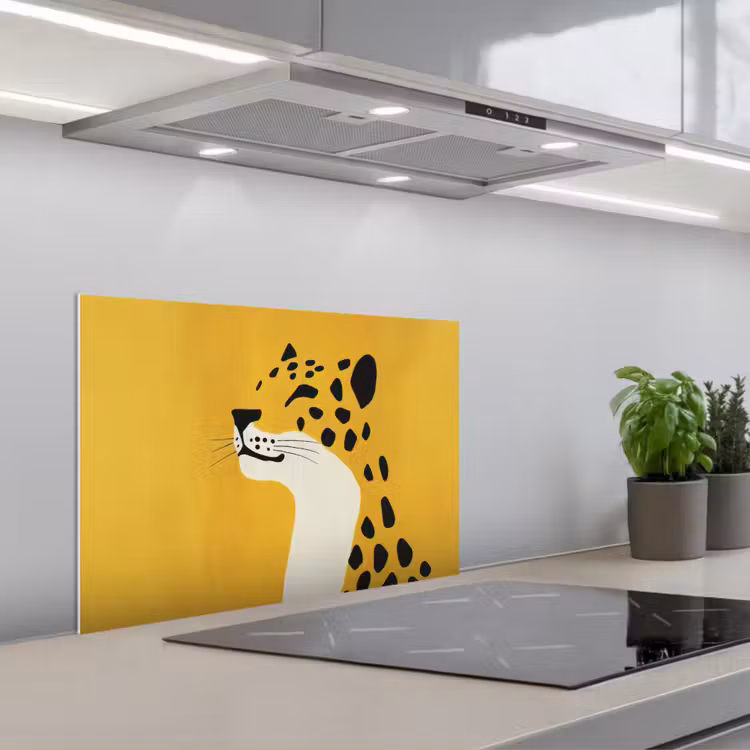Spritzschutz Küche - Gepard - Illustration - Gelb — 1