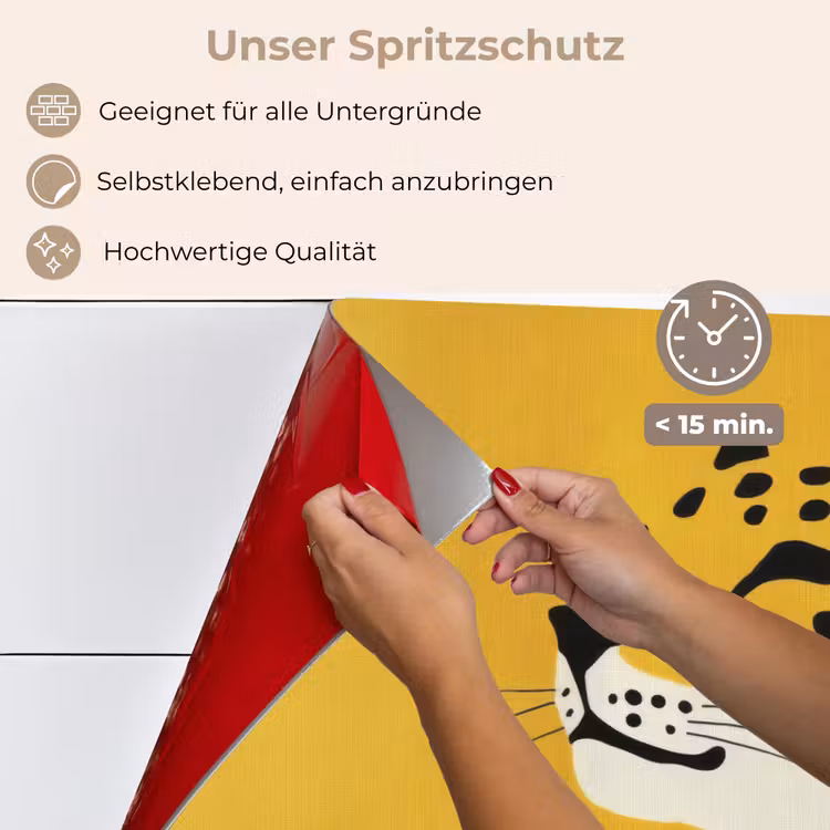 Spritzschutz Küche - Gepard - Illustration - Gelb — 4
