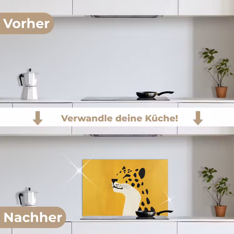 Spritzschutz Küche - Gepard - Illustration - Gelb — 7