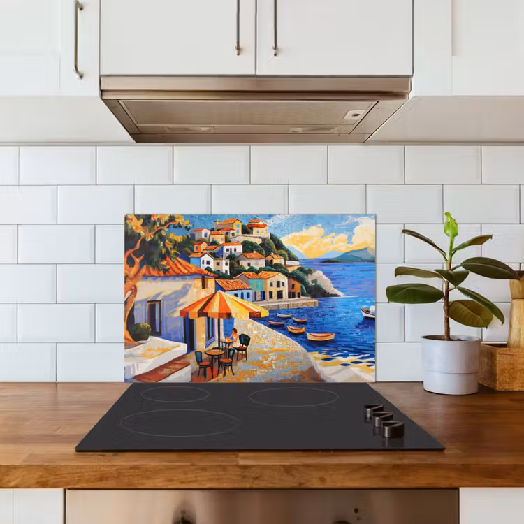 Spritzschutz Küche - Küstendorf - Ferienhäuser - Mosaik - Meer — 3