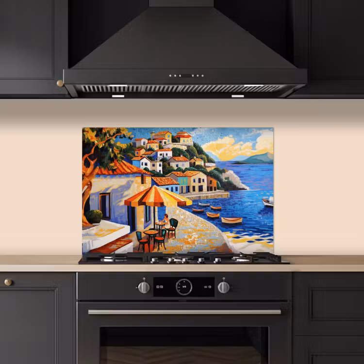 Spritzschutz Küche - Küstendorf - Ferienhäuser - Mosaik - Meer — 5