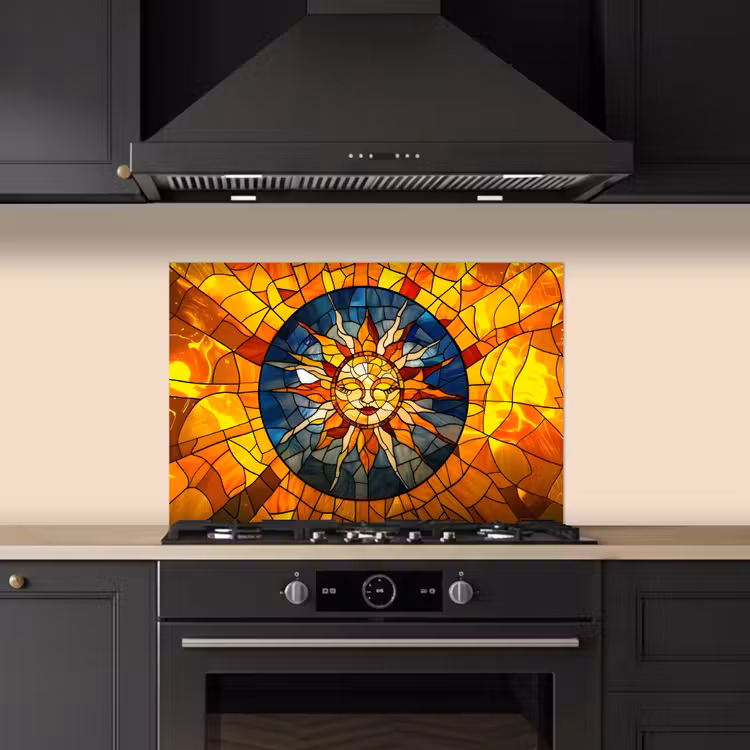 Spritzschutz Küche - Mosaik - Sonne - Gelb - Kreis — 5