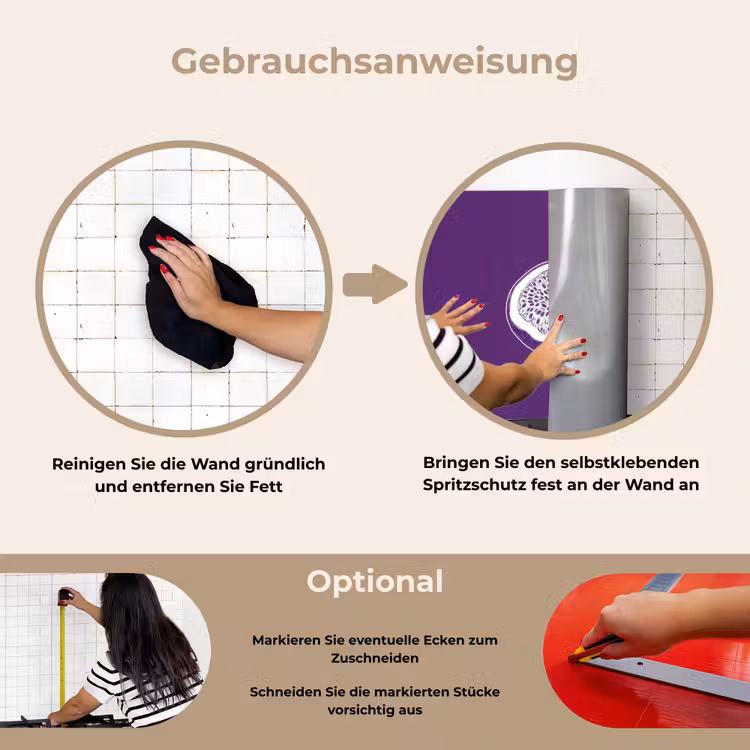 Spritzschutz Küche - Passionsfrucht - Samen - Lila - Minimalistisch — 6