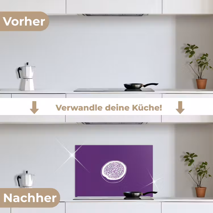 Spritzschutz Küche - Passionsfrucht - Samen - Lila - Minimalistisch — 7