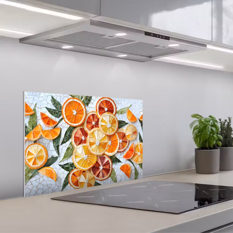 Spritzschutz Küche - Scheiben - Obst - Orange - Mosaik — 1