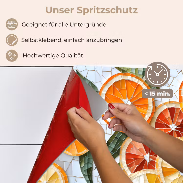 Spritzschutz Küche - Scheiben - Obst - Orange - Mosaik — 4