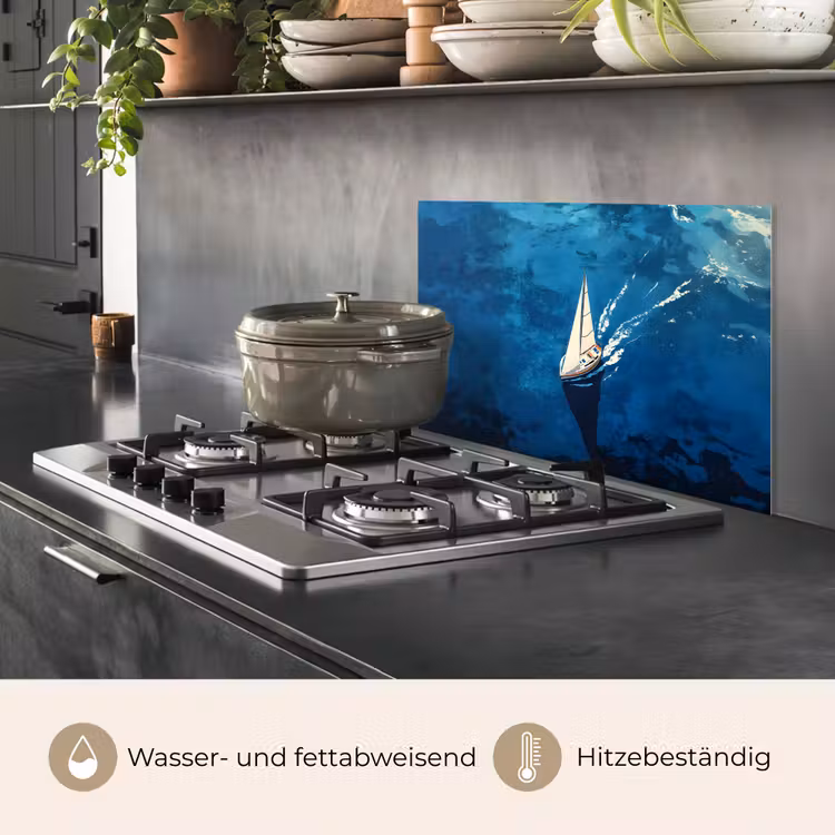 Spritzschutz Küche - Segelboot - Wasser - Abstrakt - Schatten — 2