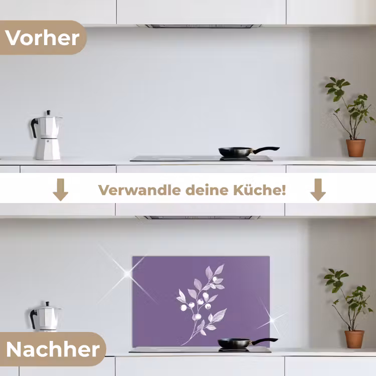Spritzschutz Küche - Zweig - Anmutig - Blätter - Minimalistisch — 7
